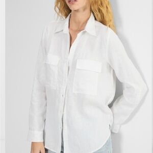 Aritzia White Button-Up Blouse